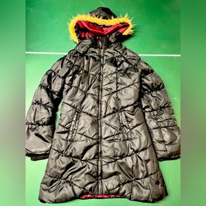 Lucky Brand Girl's Black Parka. Youth Medium. Good used condition.